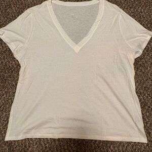 Large white v cut shirt